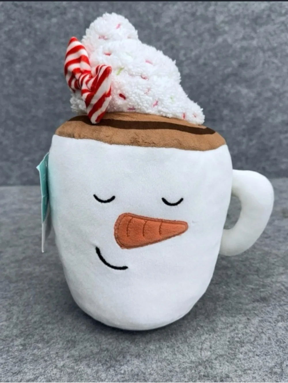Pillowfort mini weighted hot cocoa snowman plush from Target.